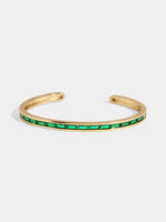 TIA CZ CUFF BRACELET- EMERALD