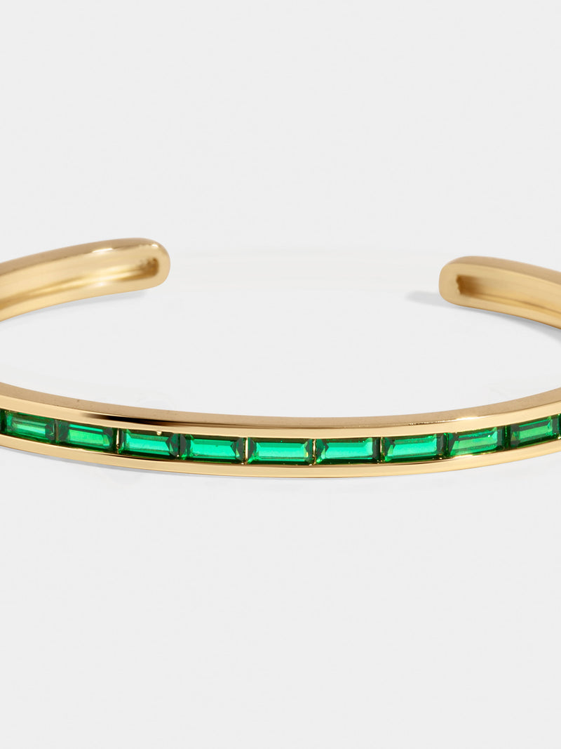 TIA CZ CUFF BRACELET- EMERALD