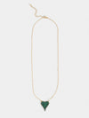 PAVED CZ STONED HEART NECKLACE- GREEN