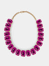 COLOR POP CRYSTAL STONE BIB NECKLACE - HOT PINK