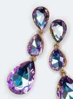 3 DROP ON THE ROCK EARRINGS- PURPLR