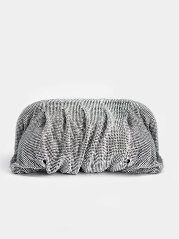 CRYSTAL CLUTCH EVENING BAG - SILVER – Sara Designs NYC
